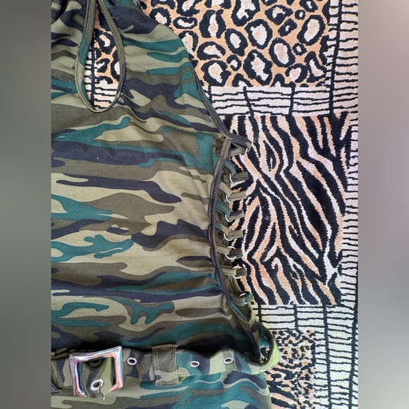 Camouflage Mini Backless Sexy Cotton Dress (S) - Picture 7 of 7